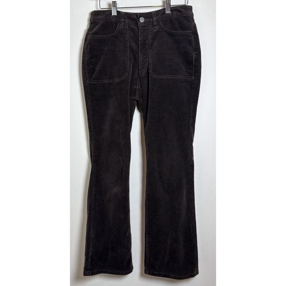 Quince Organic Stretch Corduroy Flare Pants Womens 4 Espresso Brown High Rise
